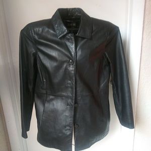 STYLE&CO Black Leather Ladies Jacket